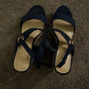 Blue wedge sandals brand new
